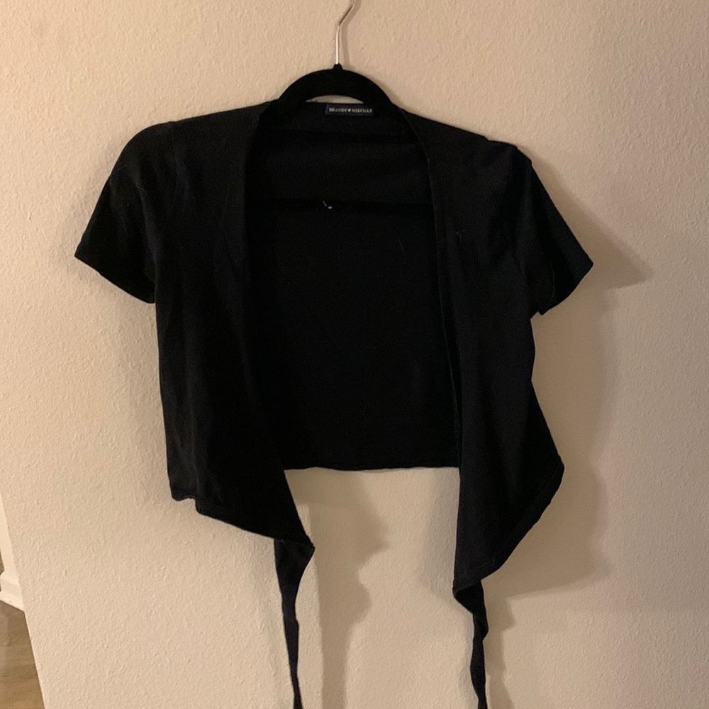 Cropped cross tie shirt